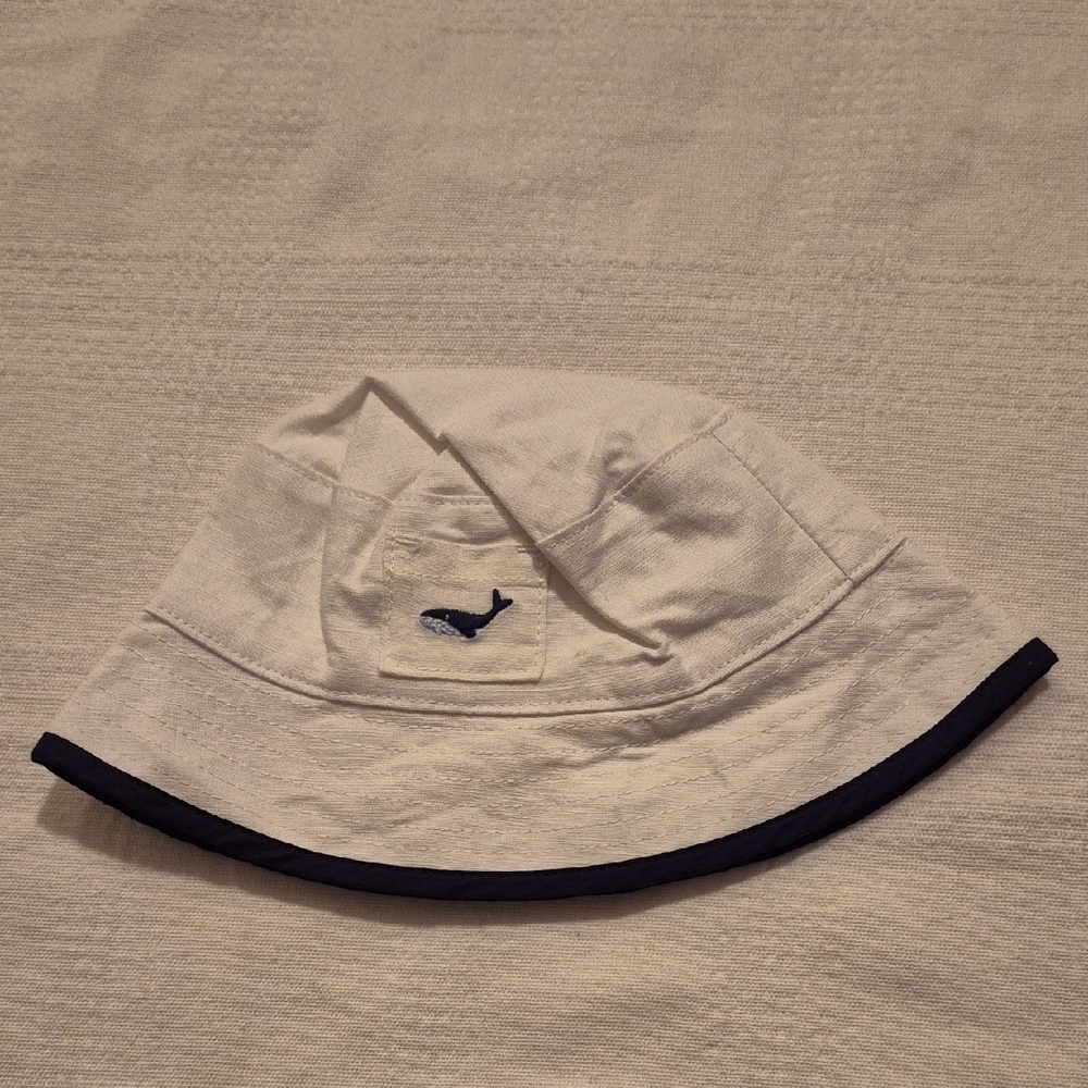 Janie and Jack boys 0-3 months white/ blue with embroidered whale EUC